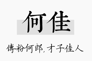 何佳名字的寓意及含义