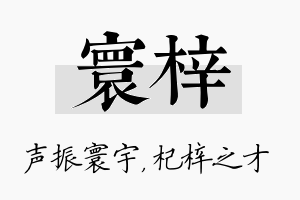 寰梓名字的寓意及含义