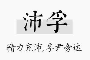 沛孚名字的寓意及含义