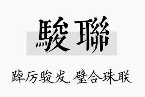 骏联名字的寓意及含义