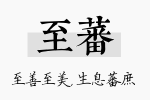 至蕃名字的寓意及含义