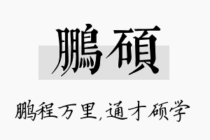 鹏硕名字的寓意及含义