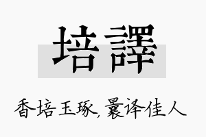 培译名字的寓意及含义