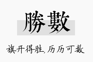 胜数名字的寓意及含义