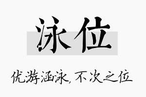 泳位名字的寓意及含义