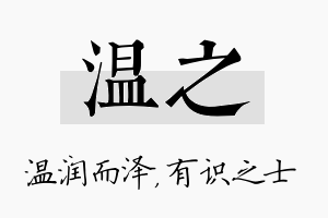 温之名字的寓意及含义