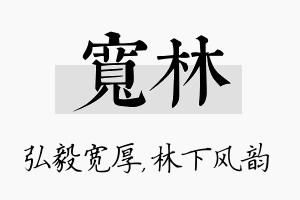 宽林名字的寓意及含义