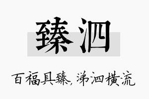 臻泗名字的寓意及含义