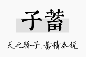 子蓄名字的寓意及含义