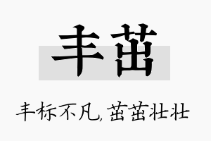 丰茁名字的寓意及含义