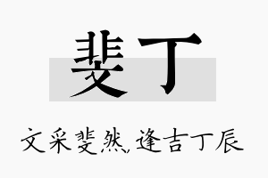 斐丁名字的寓意及含义