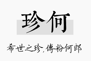 珍何名字的寓意及含义