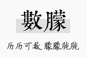 数朦名字的寓意及含义