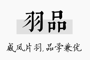 羽品名字的寓意及含义