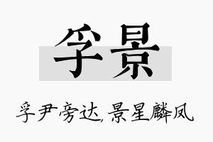 孚景名字的寓意及含义