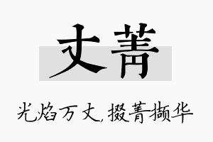 丈菁名字的寓意及含义