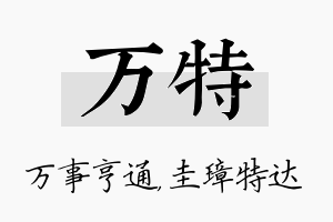 万特名字的寓意及含义