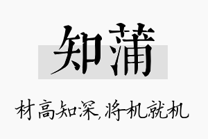 知蒲名字的寓意及含义