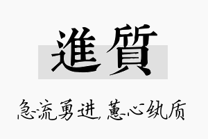 进质名字的寓意及含义