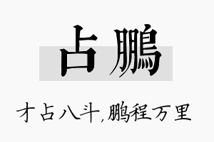 占鹏名字的寓意及含义