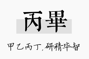 丙毕名字的寓意及含义