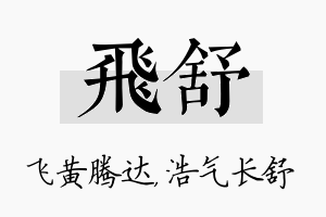 飞舒名字的寓意及含义