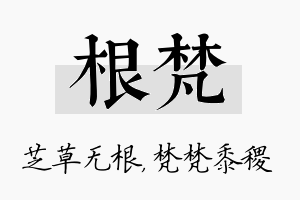 根梵名字的寓意及含义