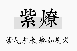 紫燎名字的寓意及含义