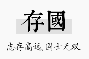 存国名字的寓意及含义