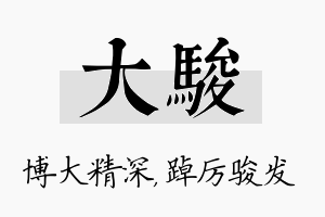 大骏名字的寓意及含义