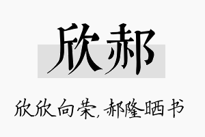 欣郝名字的寓意及含义