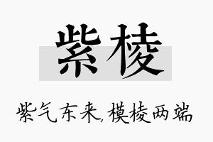 紫棱名字的寓意及含义