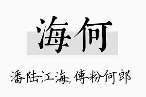 海何名字的寓意及含义