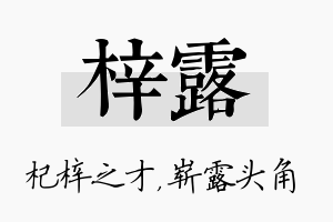 梓露名字的寓意及含义