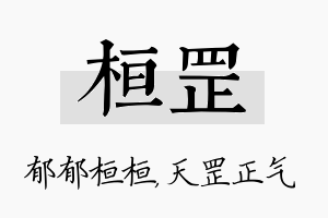 桓罡名字的寓意及含义