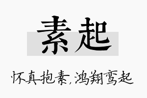 素起名字的寓意及含义