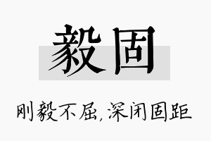 毅固名字的寓意及含义