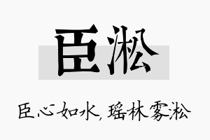 臣淞名字的寓意及含义