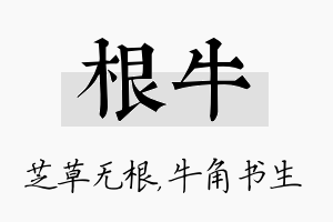 根牛名字的寓意及含义