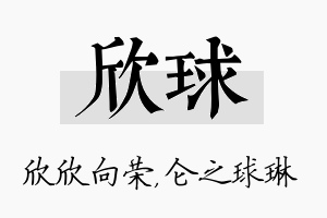 欣球名字的寓意及含义