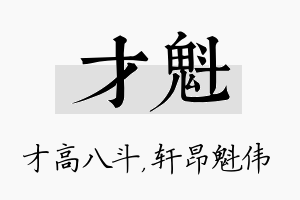 才魁名字的寓意及含义