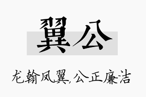 翼公名字的寓意及含义