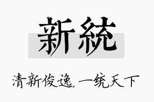 新统名字的寓意及含义