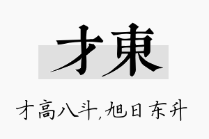 才东名字的寓意及含义