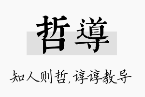 哲导名字的寓意及含义