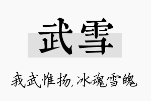 武雪名字的寓意及含义