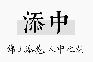 添中名字的寓意及含义