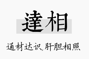 达相名字的寓意及含义