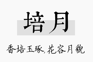 培月名字的寓意及含义