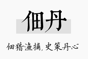 佃丹名字的寓意及含义